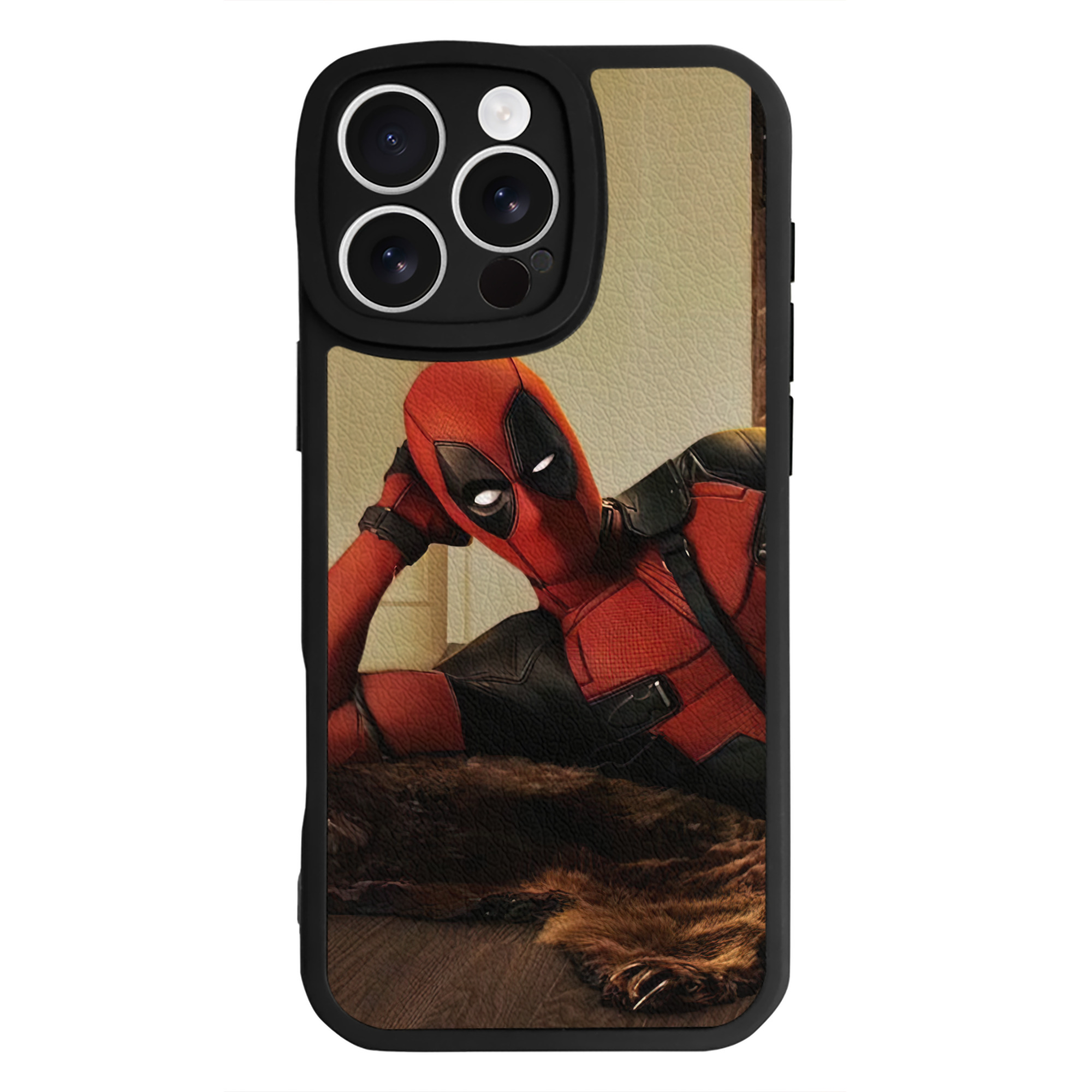 （画像用） Deadpool デッドプール 【iPhone 16シリーズ対応】シリコンスマホケース（レザー調） 材質：シリコン